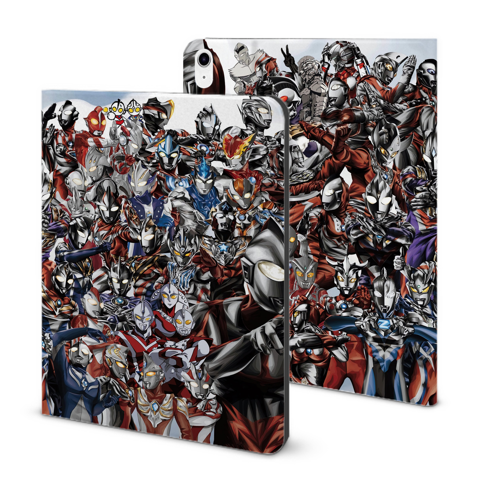 （画像用） ウルトラマン Ultraman IPad ケース ブック型 PUレザー TPU 耐衝撃 軽量 薄型 ペン収納なし 全面保護 IPad 各モデル対応